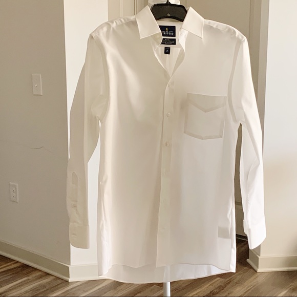 🦋🦋 Stafford Men’s Long Sleeve White Shirt (17) - Picture 2 of 8